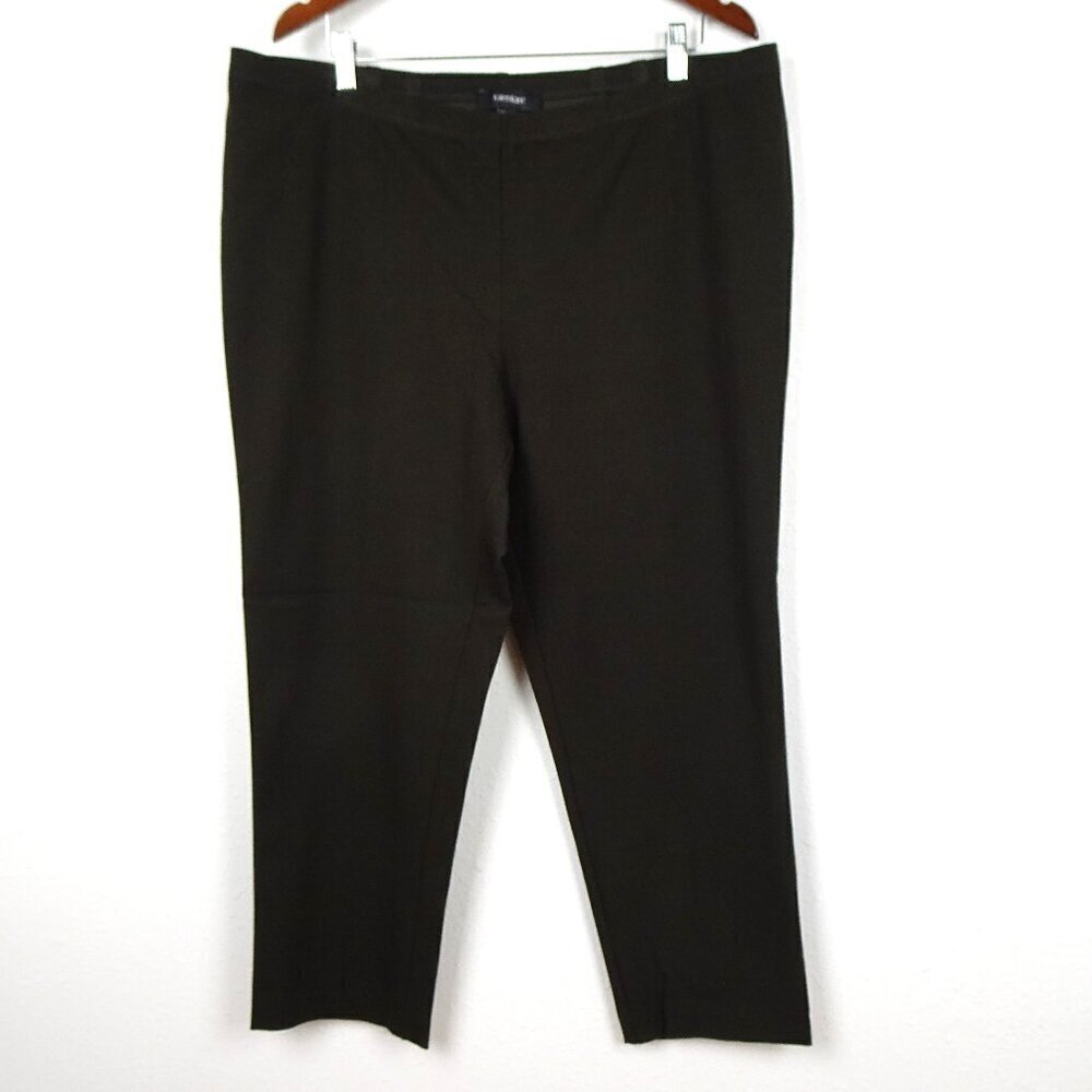 Karen Kane Pull On Pants Women's Plus Size 20W Brown Stretch Skinny Fit Made USA